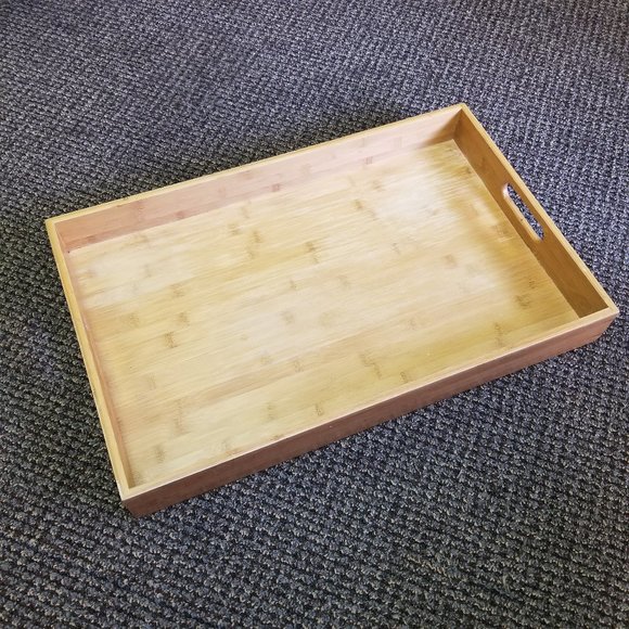 Large Rectangular Bamboo Serving Tray Perfect for Breakfast in Bed - Picture 1 of 4